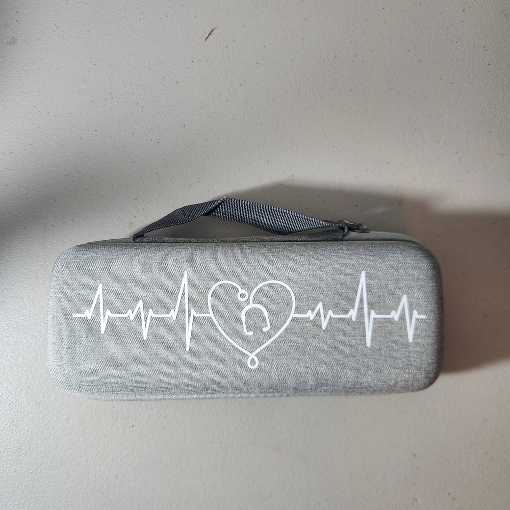 Stethscope Gray Travel Bag with Heartbeat Design
